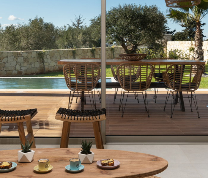 Pool View Living Room Luxurious Villa Crete