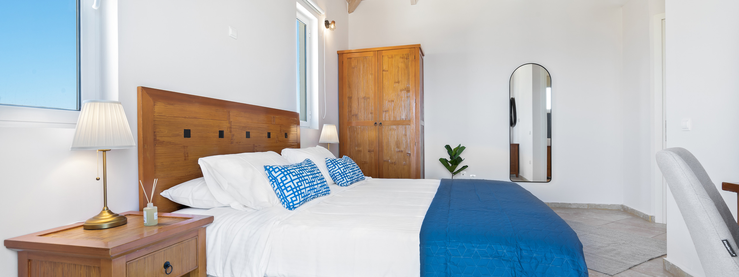 Chambre Lit Double Villa Crete Grece