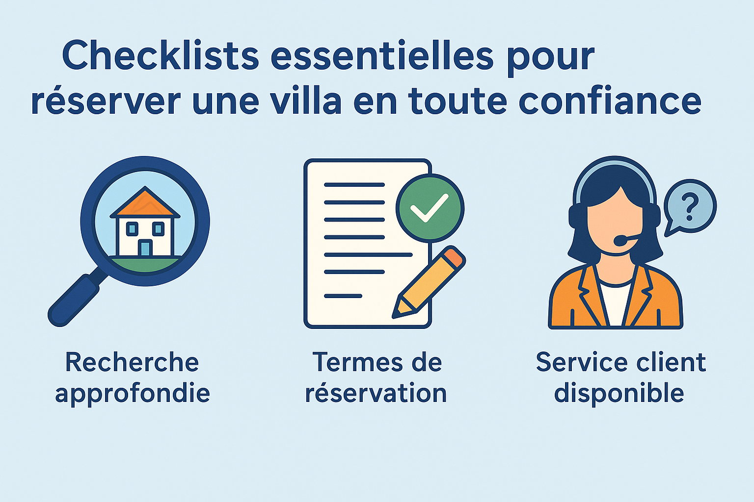 Infographie présentant les étapes clés du suivi professionnel et de la planification saisonnière pour la gestion de villas de luxe en Crète.